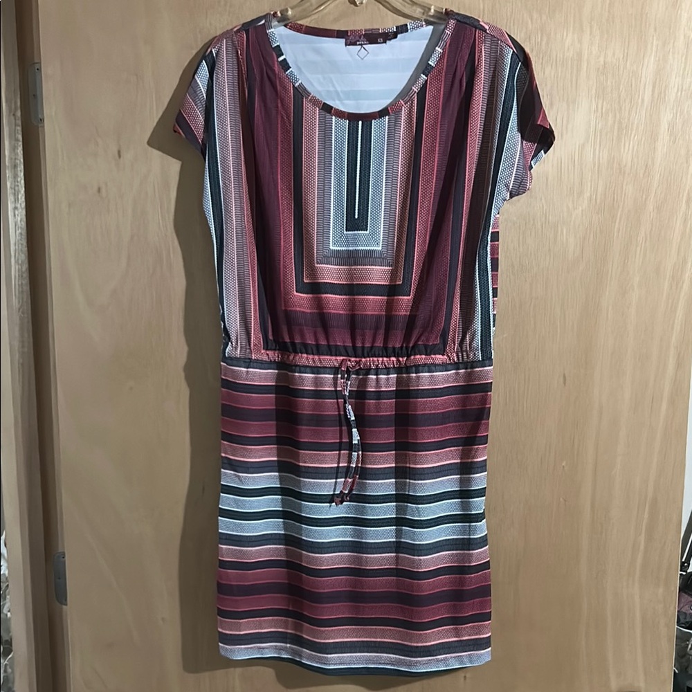 Prana Red and Black Patterned Dress